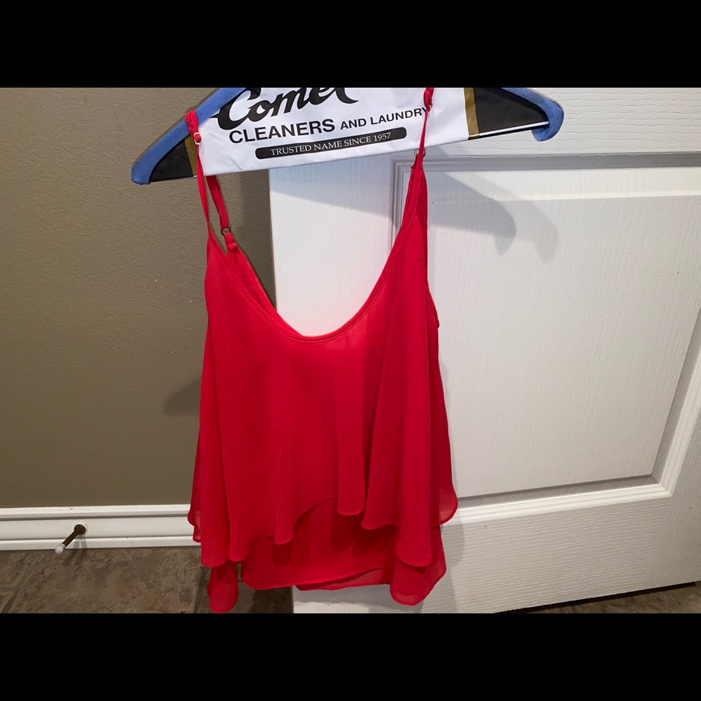 MUMU Red Flowy Blouse